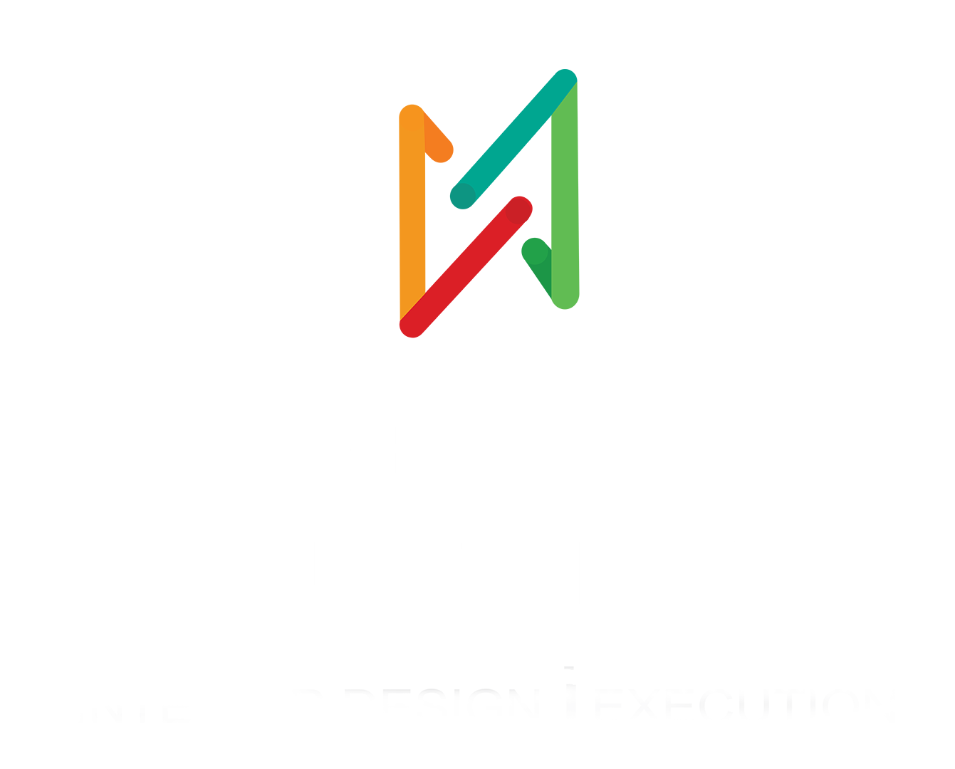 Decor Interior company logo with colorful abstract design and bold black text