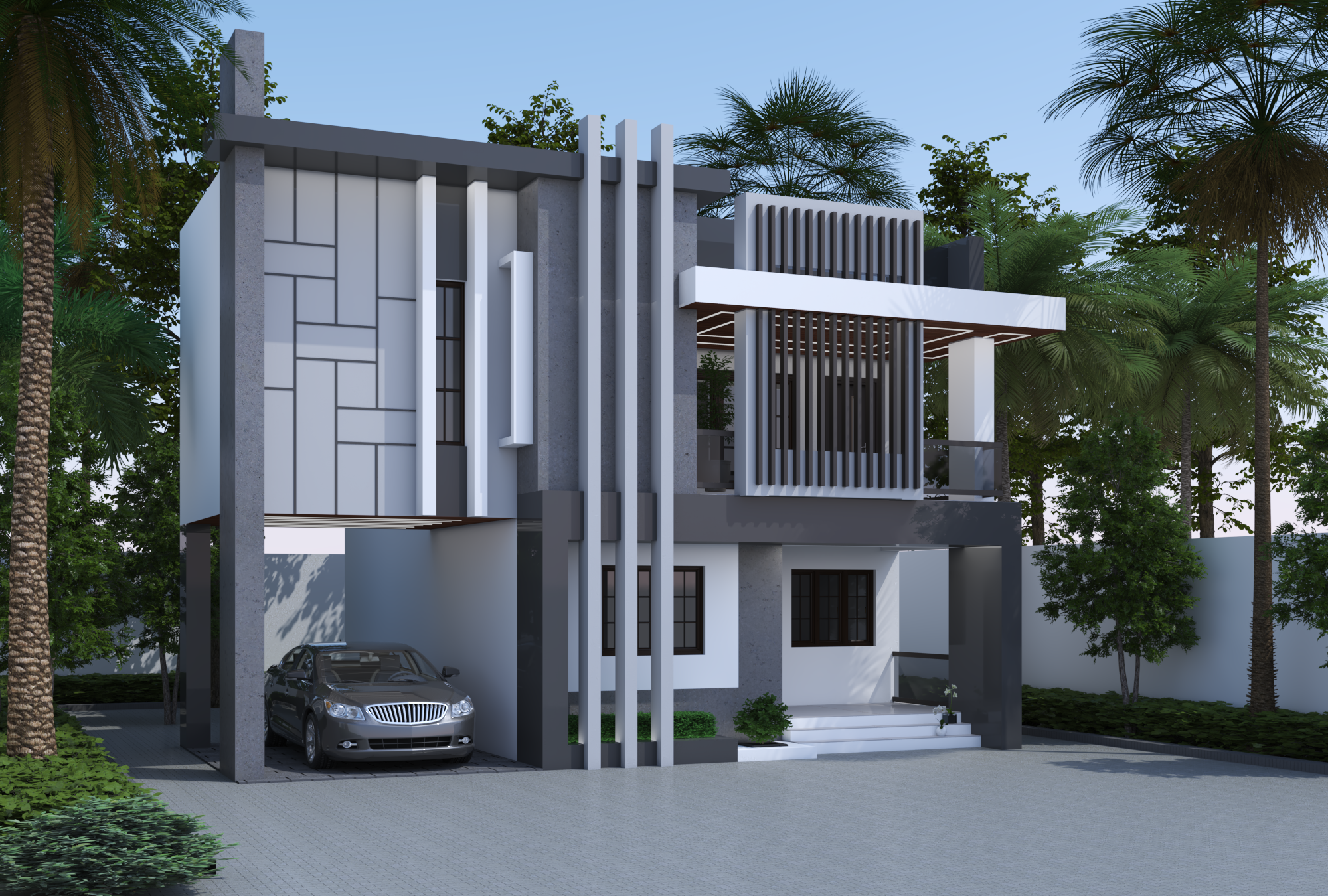 Modern exterior home design with stylish façade, elegant outdoor lighting, and premium finishes by Decor Interior