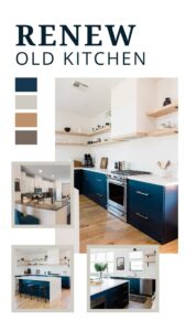 Elegant modular kitchen setup with navy blue cabinets designed by Decor Interior, leading modular kitchen designers in Marthandam.