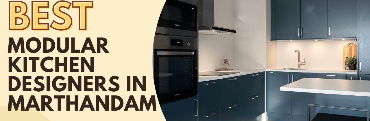 Modern blue modular kitchen design by Decor Interior, showcasing premium layout from the best modular kitchen designers in Marthandam.