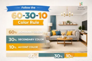 60-30-10 color rule interior design example for balanced home color scheme